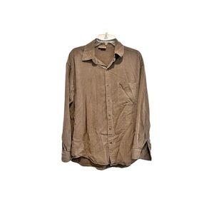 Tianello by Steve Barraza Shirt Men's Size Small Brown Button Up Long Sleeve